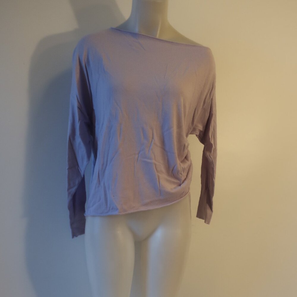 Womens CRUSH Lavender Scrunched Tie Side Sweater M